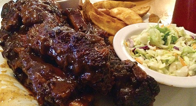All you can eat beef ribs. And usually, these three are about all you can eat