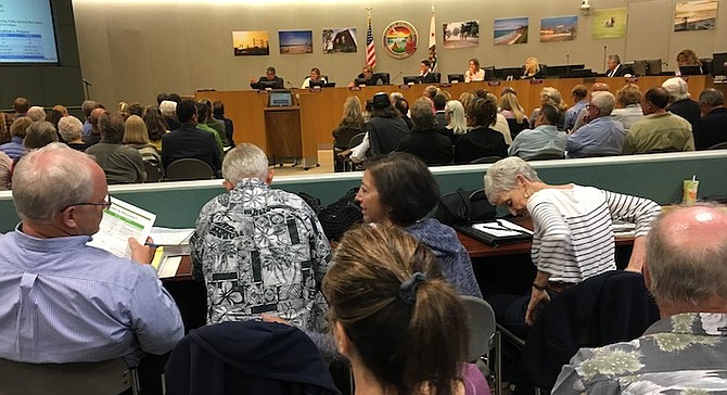 Encinitas council meeting. "People are here to speak and are leaving in droves. They’re so ticked off." 
