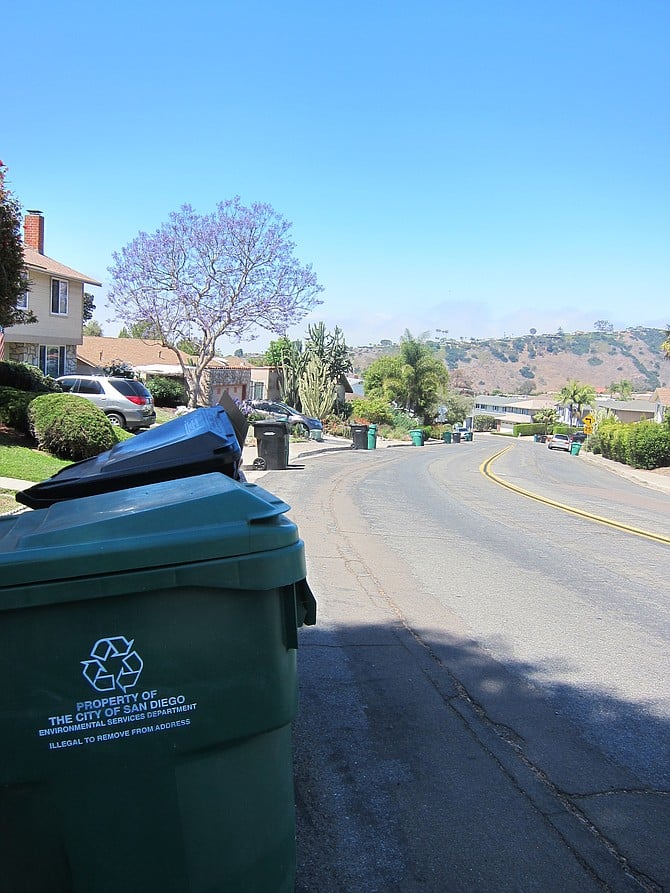 Trash day in Bay Park.