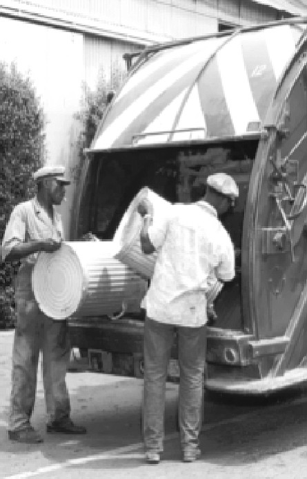 Old-timey trash collection in San Diego.