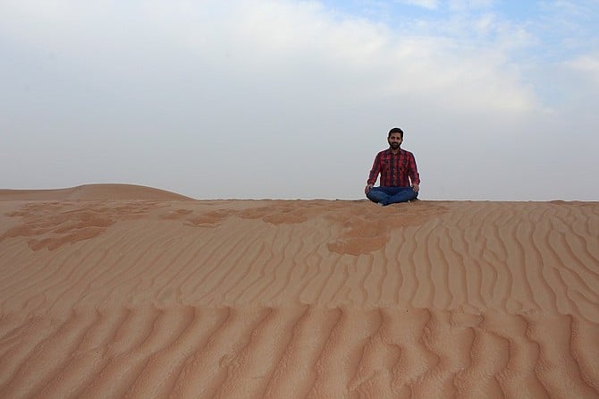 Me at desert dunes of Dubai (Sharjah)