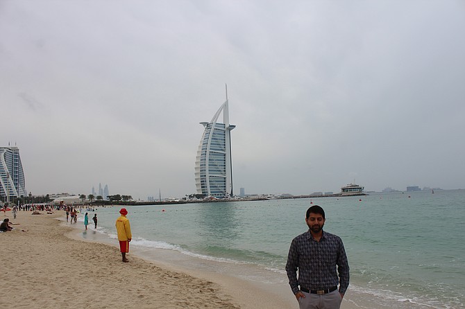 Me at Burj Al Arab, Dubai Jumeirah beach. This is the only 7 Star hotel in Asia. Ti[: If you want to visit Burj Al Arab and not interested to book a night accommodation there, then book a lunch at one of if it's restaurant.