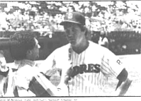 Channel 10's Larry Sacknoff with Kevin McReynolds. McReynolds: "Players would just as soon not have writers around.”