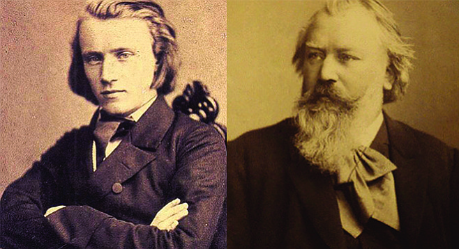 Left: The young Brahms; Right: The mature Brahms.