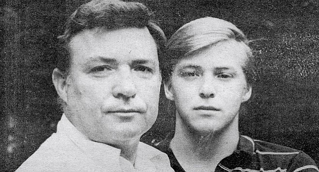 Tom Metzger and son John.  From 1988 Reader interview with John.