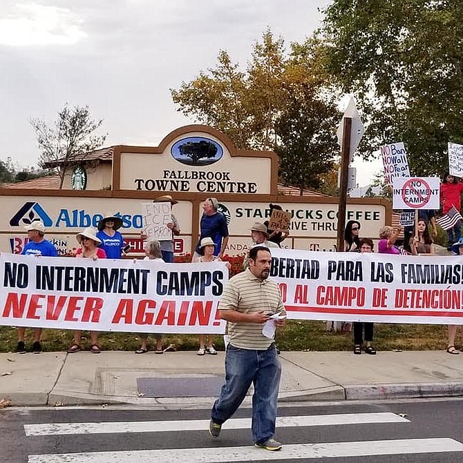 Ricardo Favela organized this rally to protest the proposed detention camp at Camp Pendleton.