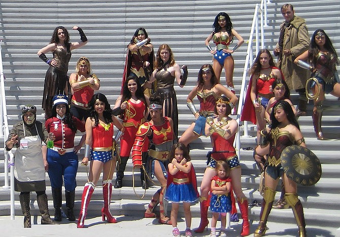 Group Wonder Woman cosplay at 2017 Comic-Con International: San Diego, image by Jamie Ralph Gardner