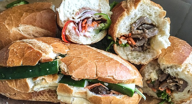A cluster of crusty and flavorful banh mi