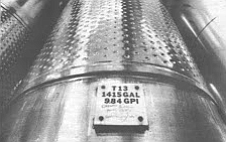 Thirty stainless steel tanks for storing and fermenting wine were purchased at the price of three dollars per gallon of capacity.