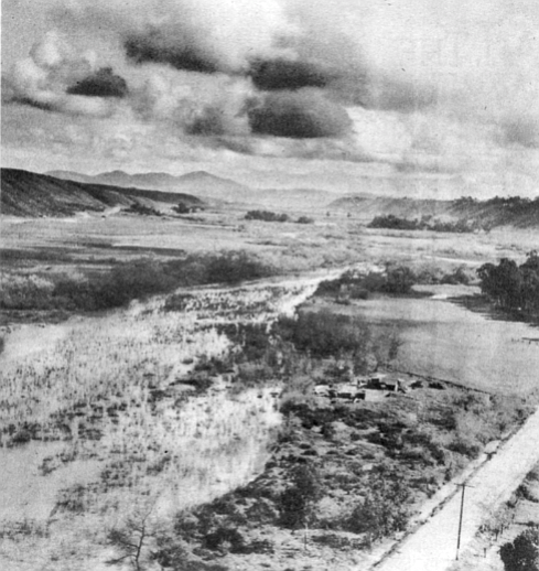Mission Valley, 1935. In 1958 the city council listened to the May Company argue its case for building a shopping center on ninety acres near the geographical center of the valley.