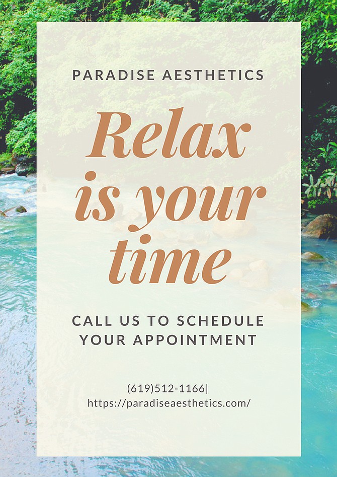 Relax is your time. Call paradise at (619)512-1166