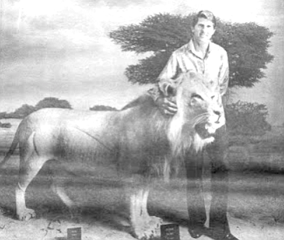 The full-size stuffed animal Huffman shot in 1980 while on safari in Botswana.