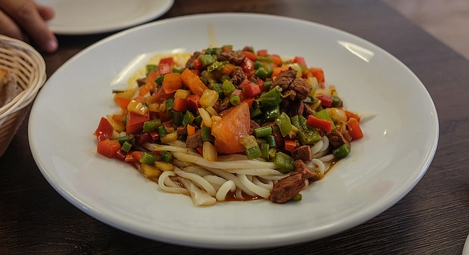 Hand-pulled laghman noodles, the regional dish of Xinjiang