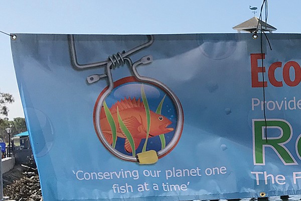 Randy’s banner for his fish descender device