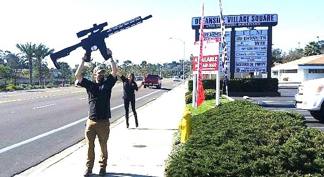 Waving the fake AR-15 on the street was started in 2016 by Firearms Unknown manager Brendan Von.