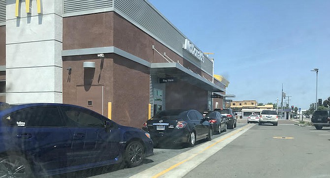 Palm Avenue McDonald's. "You’re supposed to drive to the right and around the restaurant to get in line.”
