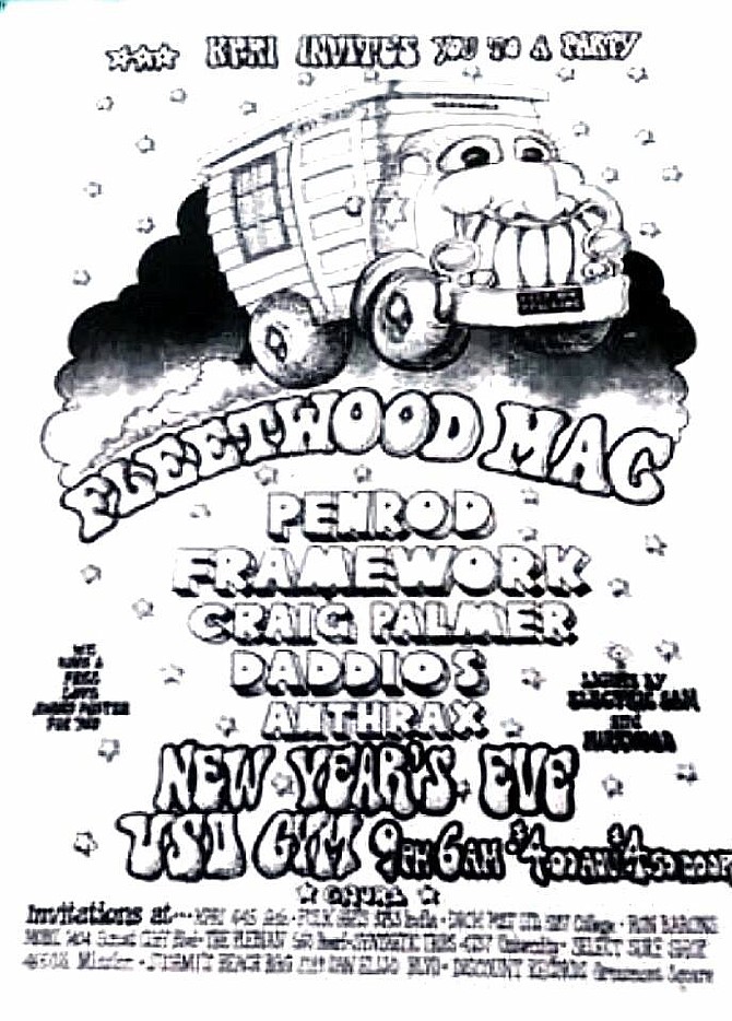 Fleetwood Mac at USD Gym on New Year's Eve 1968-1969, with Penrod opening