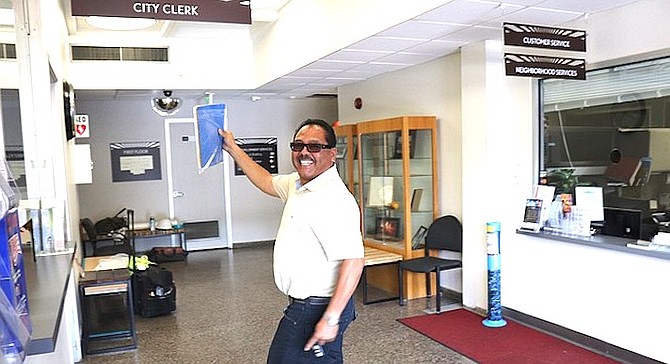 Jerry Cano at the City Clerk's office on Friday, August 10.