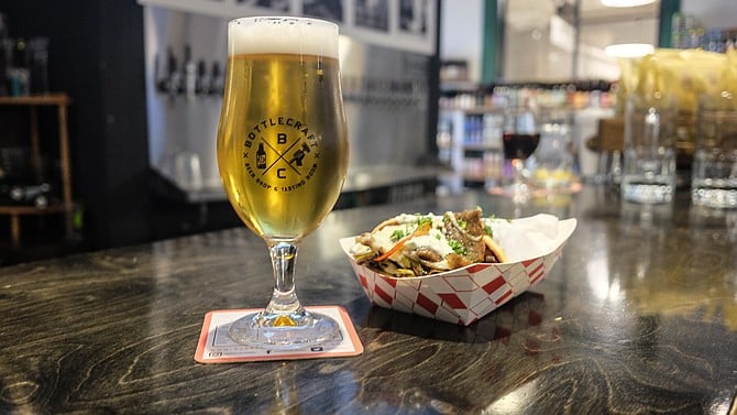 Whatever you order at Liberty Public Market can be eaten with beer at the Bottlecraft bar