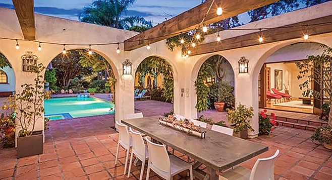 The Spanish Revival-style home is one of the oldest in the Rancho Santa Fe Covenant.