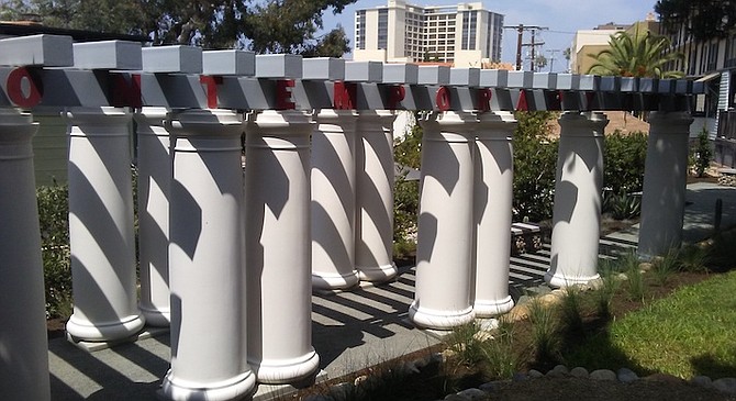 Is it worth preserving fiberglass columns that were inspired by Gill's actual wood columns, now long gone?