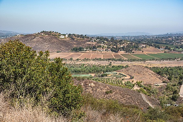There is a sweeping view of San Pasqual Valley from the trail