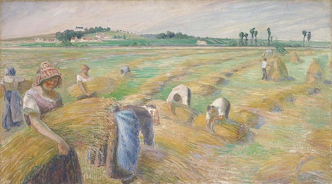 The Harvest by Camille Pissarro
