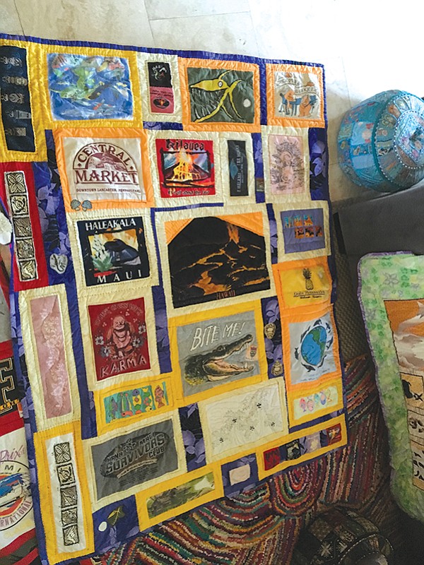 Her quilt: lots more graphics and Hawaii