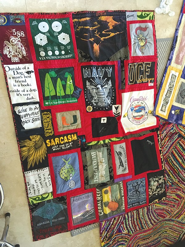 His quilt: lots more text and chuckles