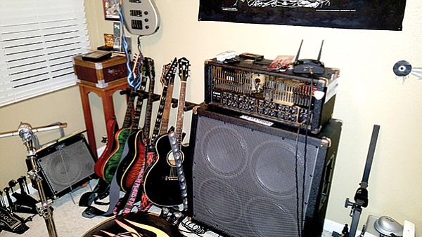 Keona Lee guitar collection.  "Each one has a different tone and a different personality."