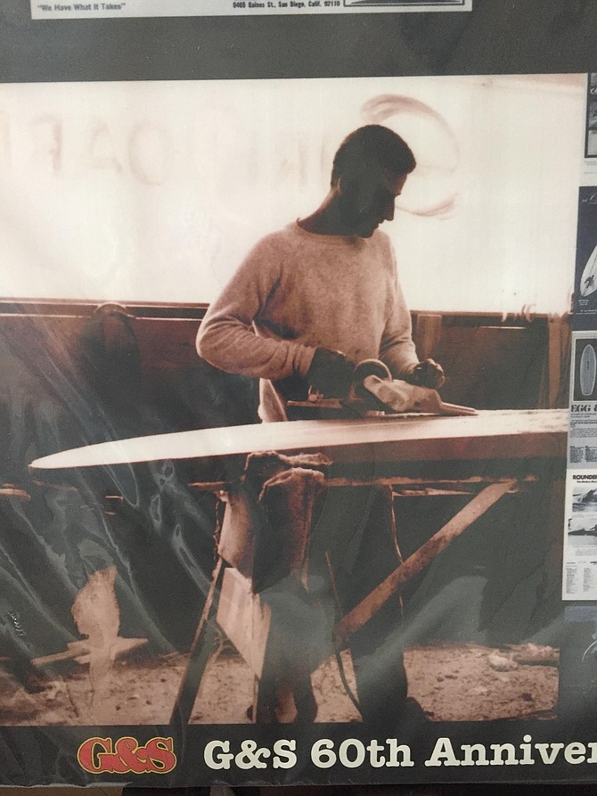 Photos of Larry making surfboards probably late 60’s.