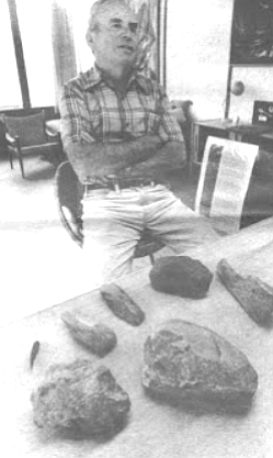 Lying on the canyon bottom in University Heights Herbert Minshall saw what looked like an ancient stone artifact.