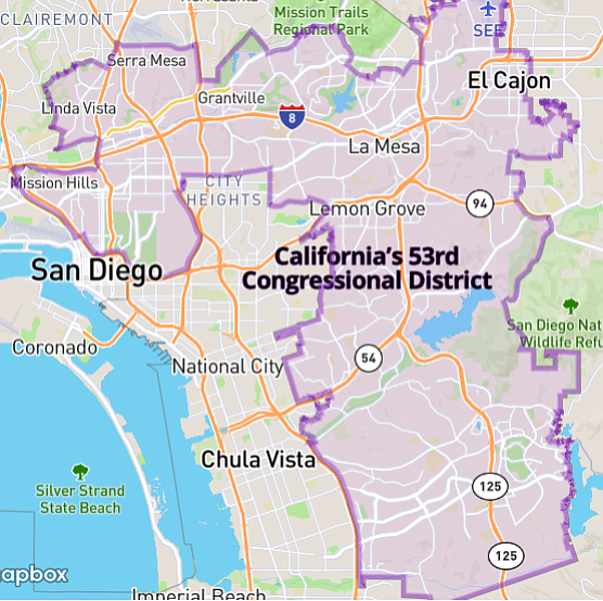 The 53rd District is shaped like a fat Florida.