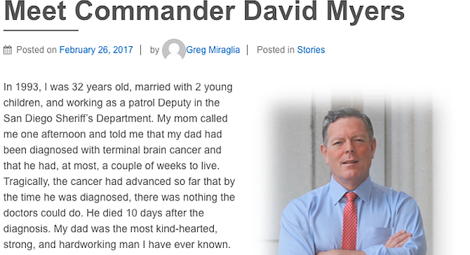 Dave Myers profile on the Coming Out from Behind the Badge website