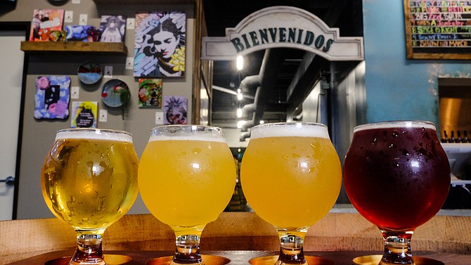 Papa Shaka Mexican Lager, Loop de Loup hazy IPA, Agave Caliente agave ale, and The Funk for Red October