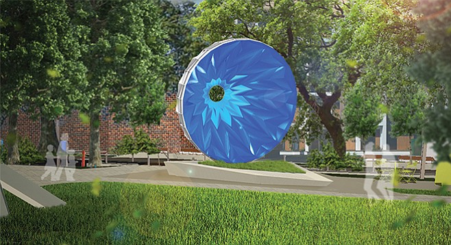 A rendering of the proposed “Blue  Skies” project for the East Village Green. Price tag: $475,000.