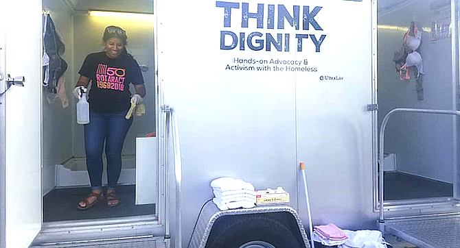 Think Dignity's Fresh Start shower trailer.