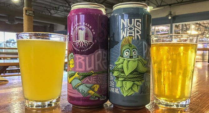 Pizza Port and Burgeon canned nonidentical versions of the same wet hop beer.