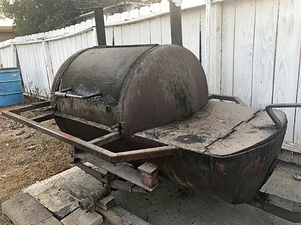 The giant smoker in the yard