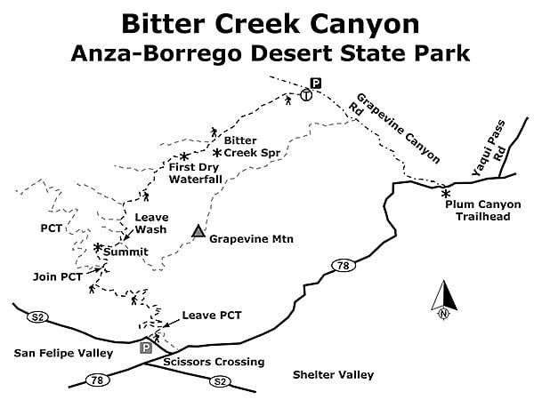 Bitter Creek Canyon: rich with desert cacti and multiple dry waterfalls ...