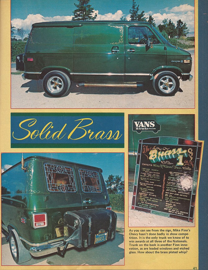 Stevens' van when it was featured in Vans & Truck Magazine in 1976.