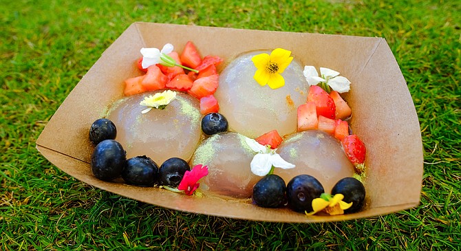 A New York trend in 2016, so-called raindrop cakes now turn up at San Diego food markets.