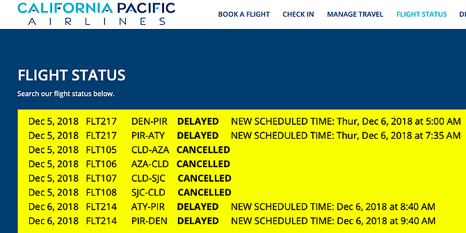 Day three of cancellations due to maintenance issues with CPAir's one and only plane.