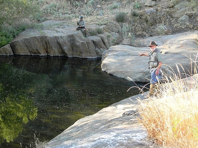 "Rainbow trout were planted in Boulder Creek, near the Mine Pool."