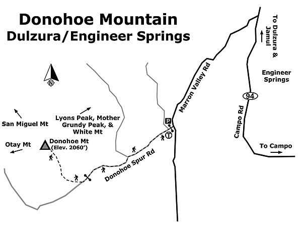Donohoe Mountain Trail map