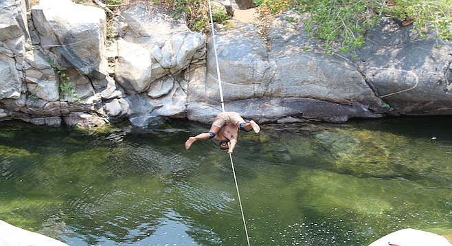 "We found ways of slacklining over water in less public venues."