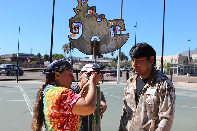 Image courtesy of ARTS
Public artist Vicki Leon designed solar totem poles for Kimball Park