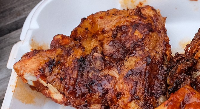 A saucy chicken breast from Jose's Pollos Estilo de Acapulco