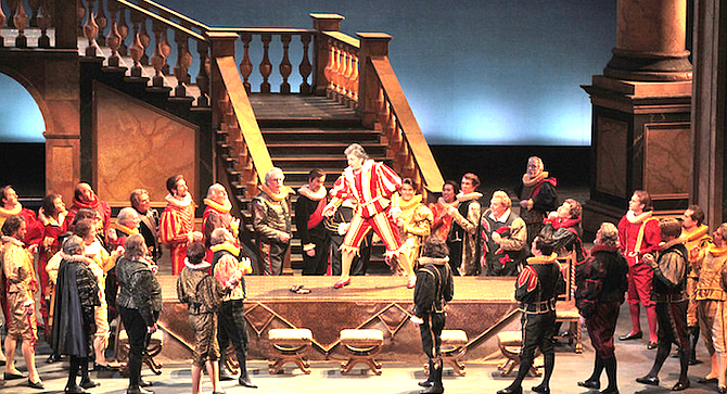 Rigoletto at San Diego Opera in 2009. Yours truly is the first courtier on the left.