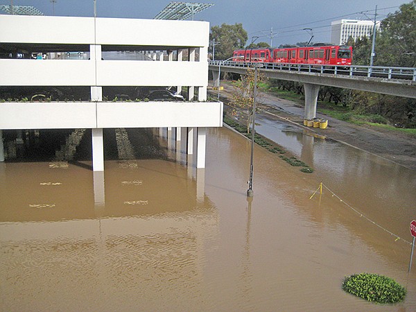 Fashion Valley, winter 2010, after the San Diego River overflowed its banks.